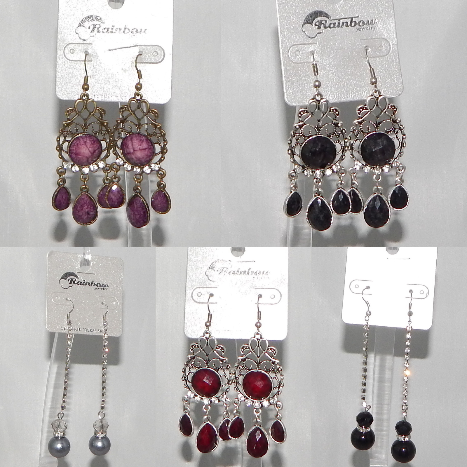 WHOLESALE LOT OF 5 MULTICOLORS BEADED TRENDY 21/2" 3" DANGLE FASHION EARRINGS eBay