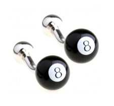 8-Ball Billiards Pool Ball Stainless Steel Cuff Links Dress Shirt Cufflinks