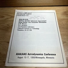 Galilean Satellite Ephemeris Improvement Using Galileo Tour 1988 Rare HTF NASA