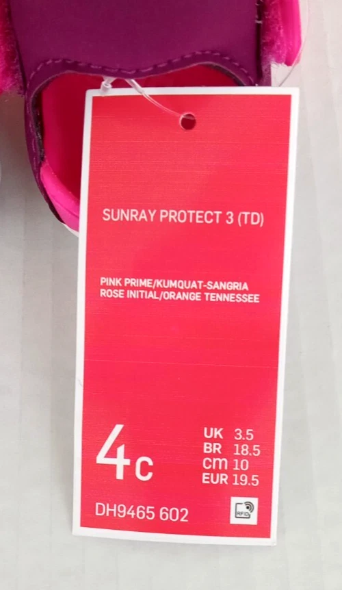Talla 4c Nike Sunray Protect 3 Sandalias/Niños Rosa Prime Sangría Zapatos Nuevos En Caja Foto 4 de 4
