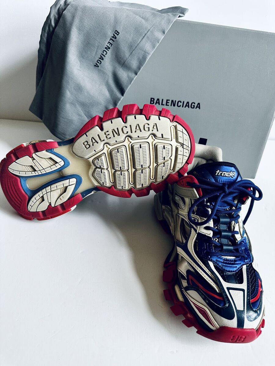 Balenciaga Multi Leather And Mesh Track.2 Open Sneakers Balenciaga Multi Leather And Mesh Track.2 Open Sneakers