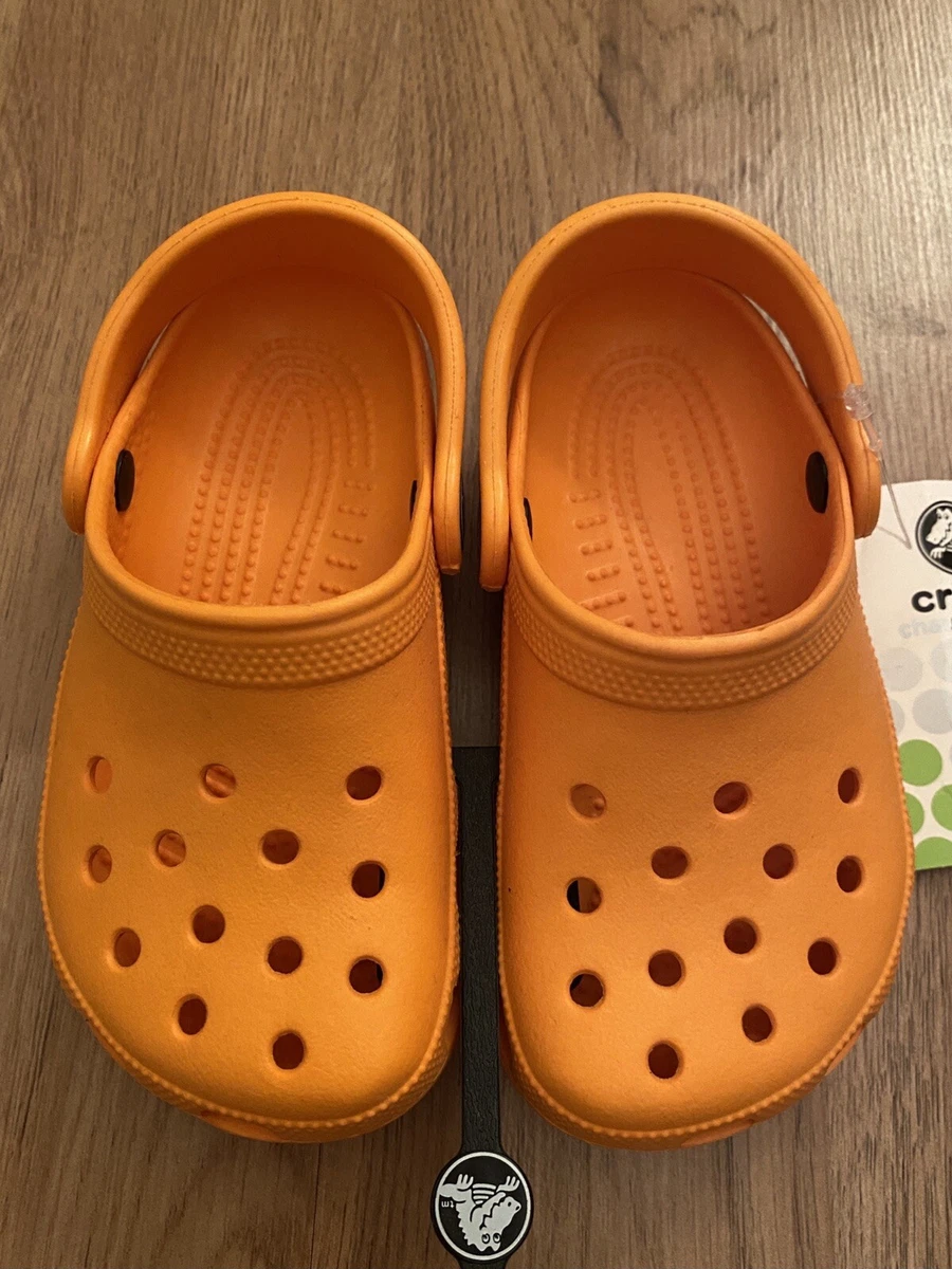 NWT CROCS Kids Cayman C 8 9 Mango Classic Shoes Made In CANADA