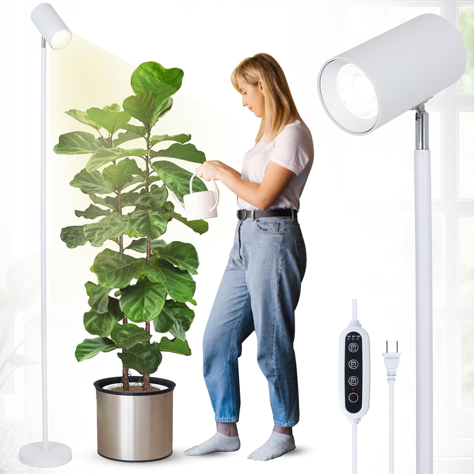 White Grow Lights for Indoor Plants Full Spectrum,Tall Plant Light for