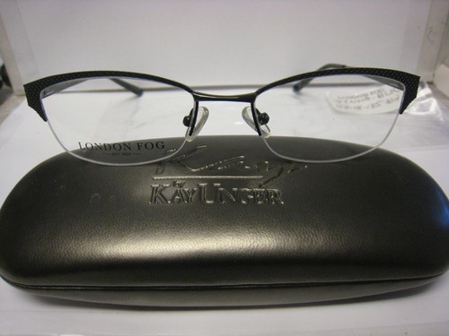 London Fog JENNA BLACK sz  52 18-135 mm DEMO Eyeglass Frame & Generic Case