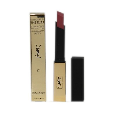 YSL ROUGE PUR COUTURE THE SLIM LEATHER-MATTE LIPSTICK 2.2G #17-NUDE ANTONYM