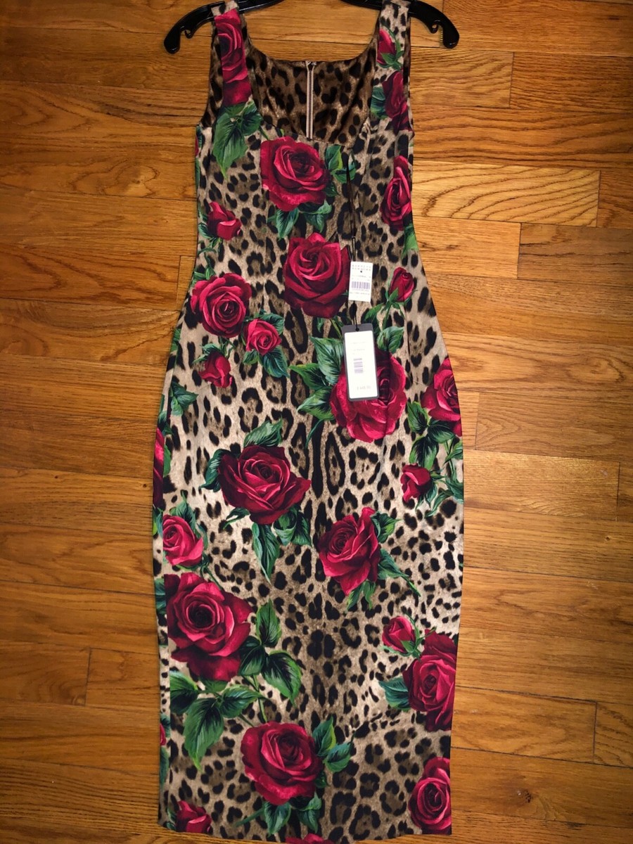 関税送料込Dolce & Gabbana Leopard Floral Dress Dolce & Gabbana leopard floral dress size 42 | eBay