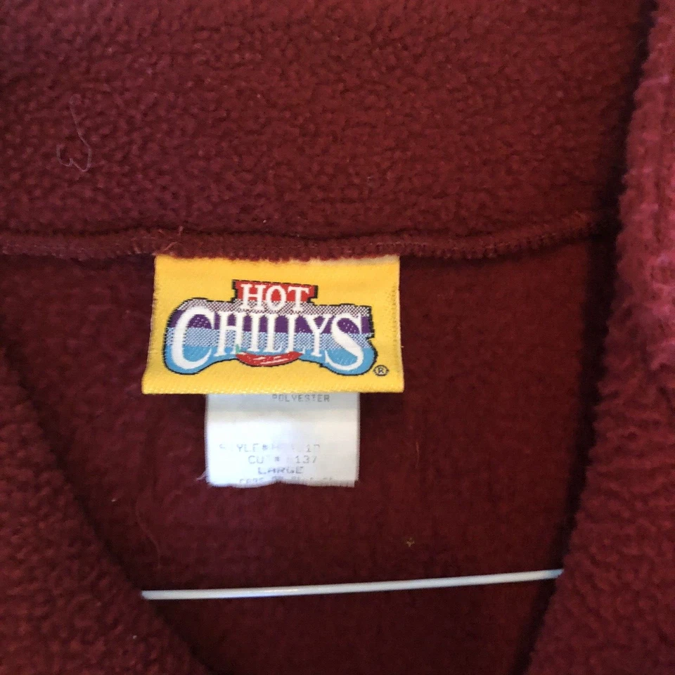 Chaleco Hot Chillys Para Hombre Rojo Polar Cremallera, Hecho en EE. UU., Talla Grande Foto 3 de 3