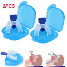2PCS Stop Snoring Mouthpiece Sleep Apnea Guard Bruxism Anti Snore Teeth Grinding