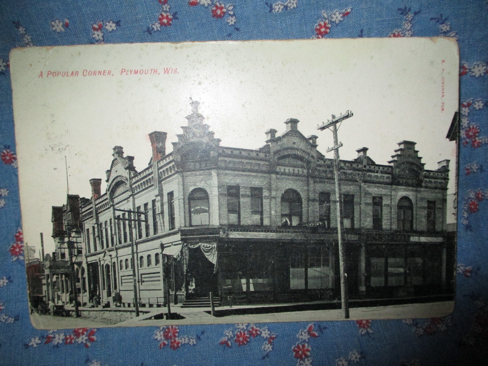 (1032) Old Postcard 1909 Fredonia Wis A Popular Corner Plymouth Wis eBay