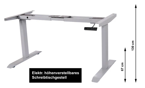Tischgestell elektrisch höhenverstellbar BxTxH: 118x70x(62-127)cm lichtgrau