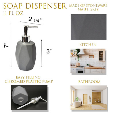 Gray 4-Piece Diamond Bathroom Accessory Set