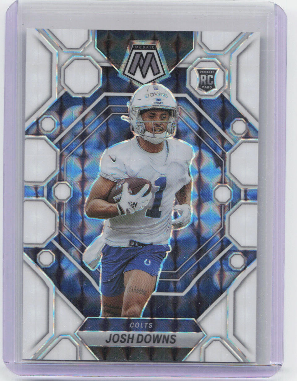2023 Panini Mosaic #339 Josh Downs White Prizm Rookie /25 COLTS