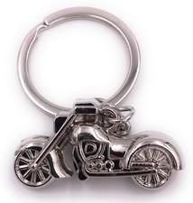 Silver Motorcycle Chopper Metal Pendant Keychain