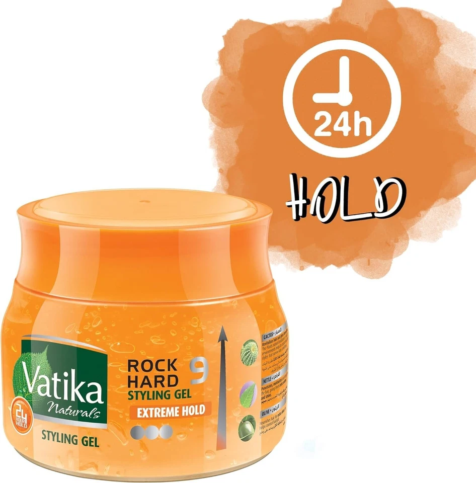 Gel para el cabello Vatika Extreme Hold duro como una roca, 500 ml Foto 2 de 2