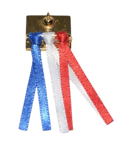 Vintage Anstecknadel God Bless Amerika Flagge goldfarben Revers rot weiß blau Band - Bild 3 von 3