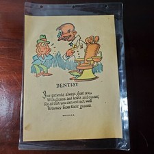 Vintage 1950s Vinegar Valentine Dentist Office Art Print Made in USA 10" x 7.5"