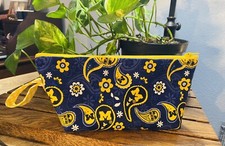Handmade MakeUp Bag. University Of Michigan. Zippered, Lined. Cosmetic, Travel.