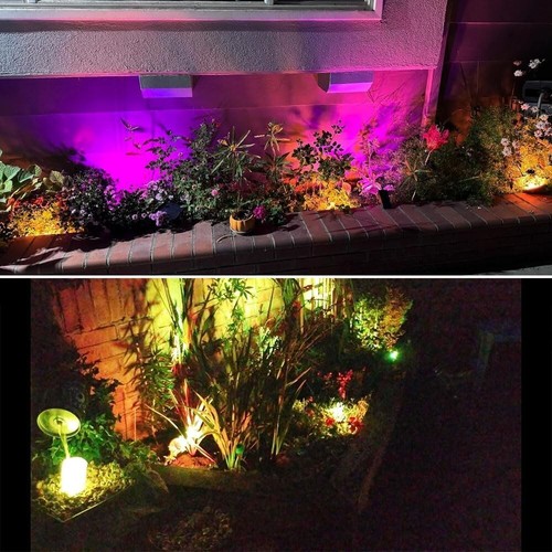 Color Changing Landscape Lights 12W Waterproof LED Garden Pathway Spike Stand - Picture 15 of 24