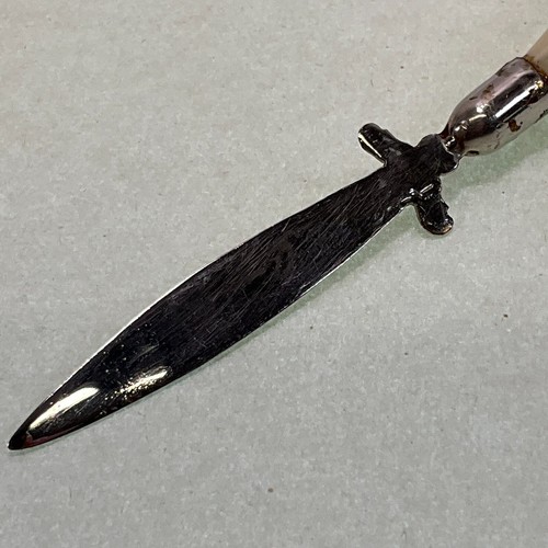 Horn & Metal Engraved St. John Letter Opener - Vintage - Picture 3 of 7