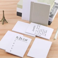 Blank Notepad White Scratch Pads for Writing Portable School Office 3X5In 8 Pack