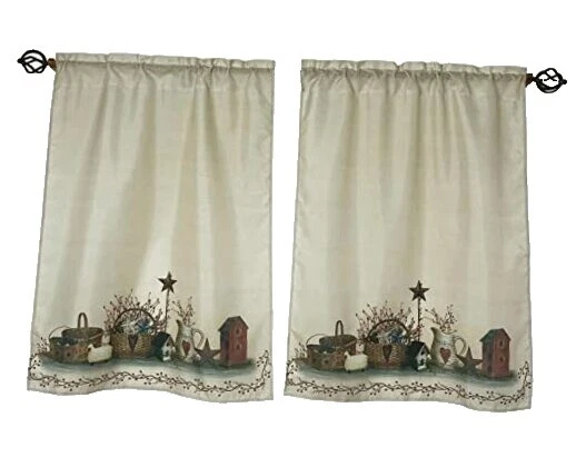 Corazones de poliéster Cortinas de ventana de país