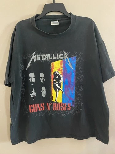 Guns N' Roses / Metallica Tour T-Shirt Size XL 1990s vintage concert t-shirt, vintage, size XL, single stitch, B+ condition