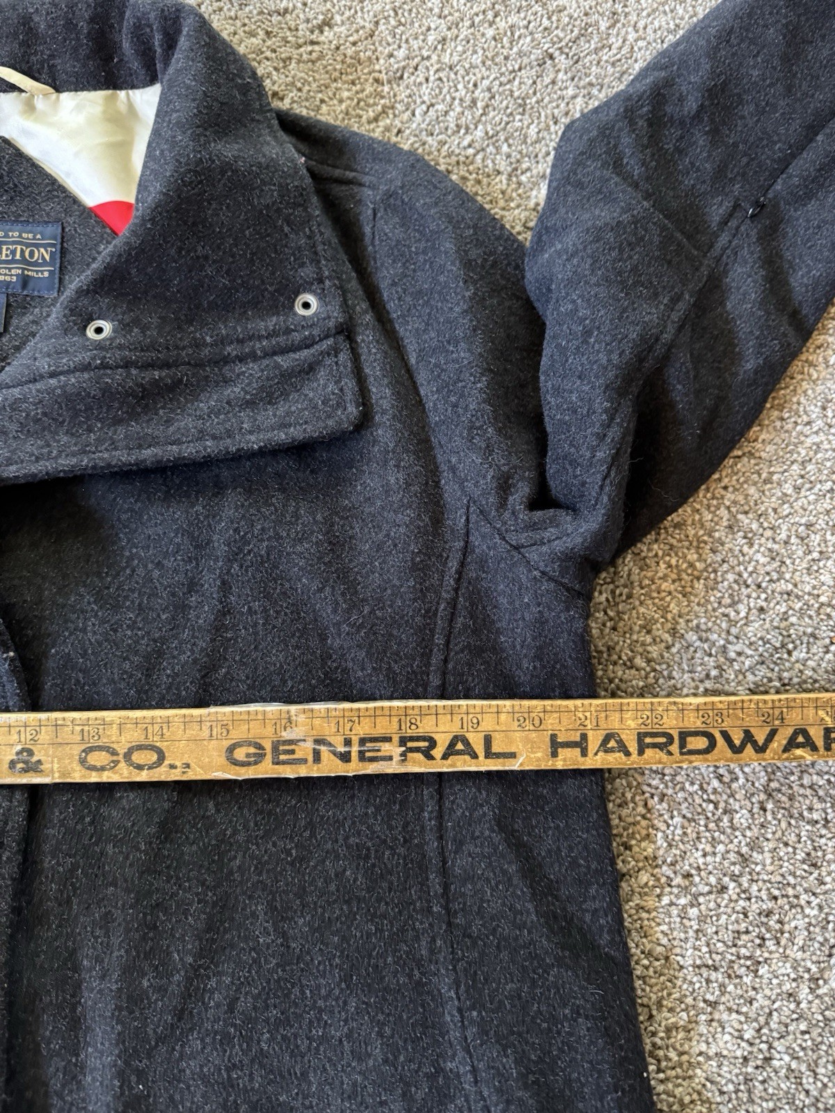 Pendleton Wool Coat Black Cascade Campbell Womens… - image 3