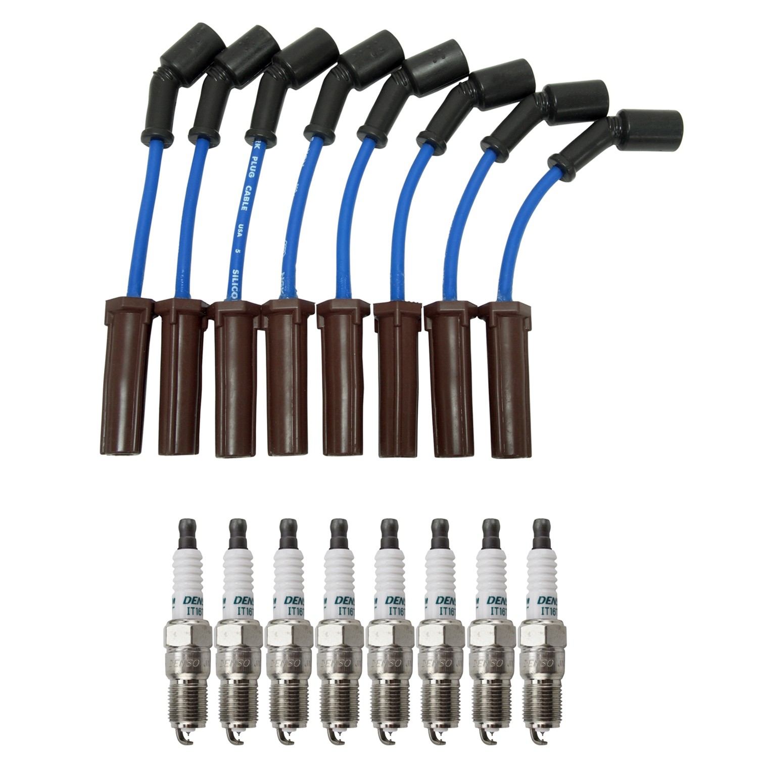 NGK Wire Set  Denso 8 Iridium TT Spark Plugs Kit for Camaro Corvette CTS 5.7 V8