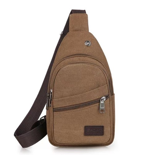 Solid Color Men's Chest Bag Large Capacity Sports Knapsack Business - Picture 10 of 12