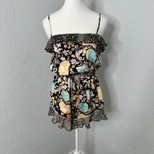 Vintage Victoria's Secret Boho Floral Chiffon romper Y2K Fairycore Cottagecore