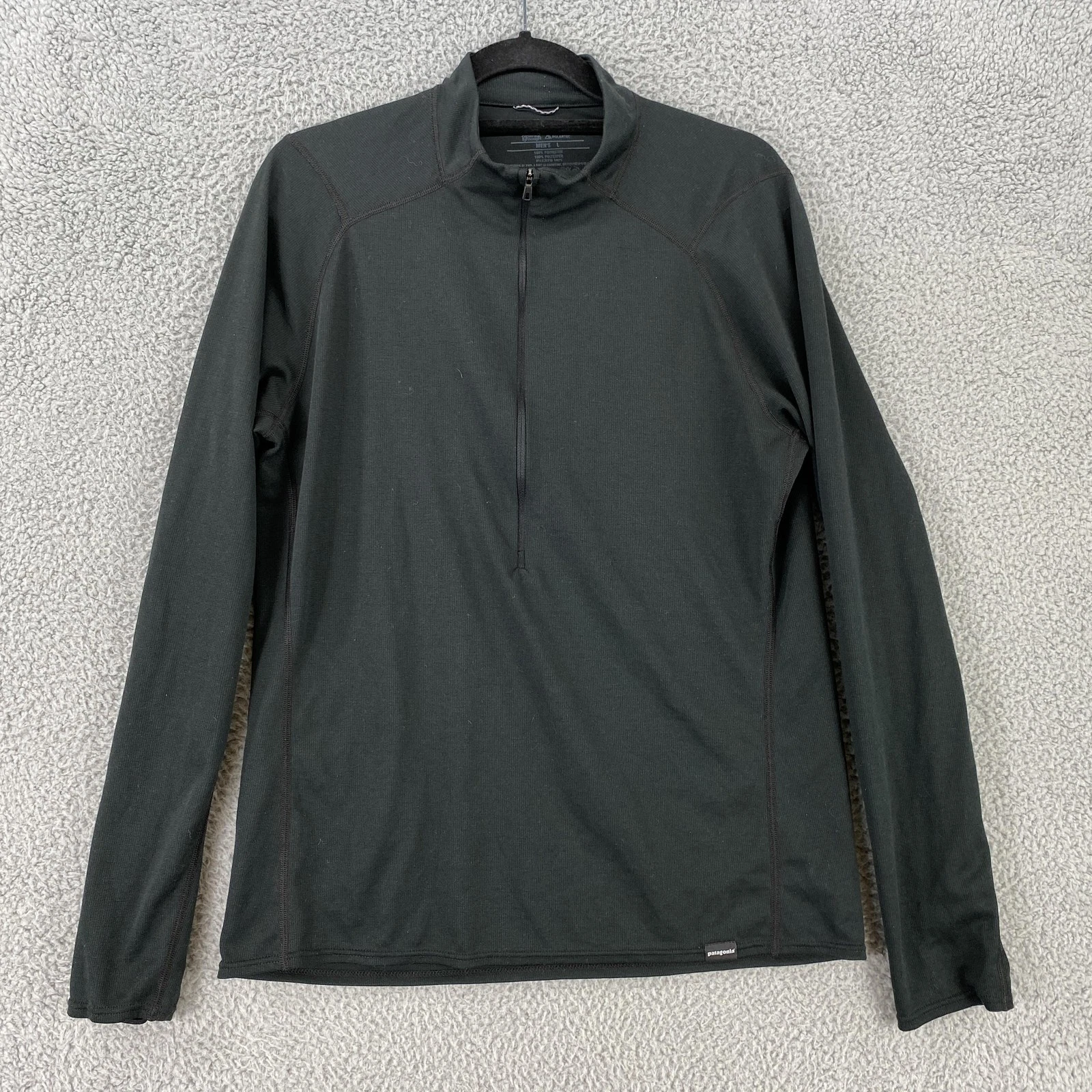 Patagonia Shirt Mens Large Black Capilene 2 Lightweight Quarter Zip Baselayer