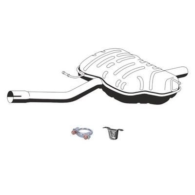 ERNST Endschalldämpfer + Anbausatz für BMW 3er E46 COMPACT 316ti 318ti N40-46