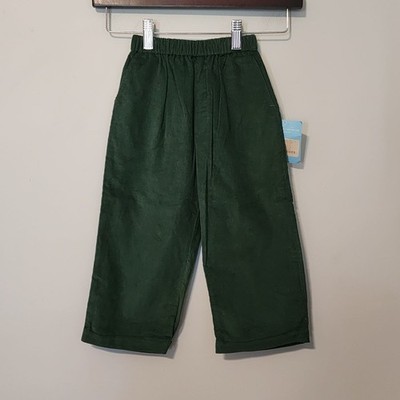 Anavini pants boys 3 green corduroy lightweight cotton elastic waist New