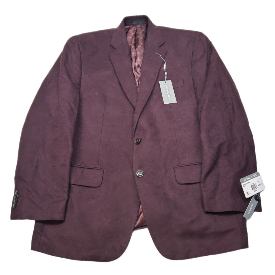 Michael Kors Faux Suede Sport Coat Mens 40R 40 Burgundy Red Classic Fit $295 NEW