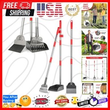 Pooper Scooper, Long Handle Dog Pooper Scooper, Heavy Duty Stainless Steel Ra...