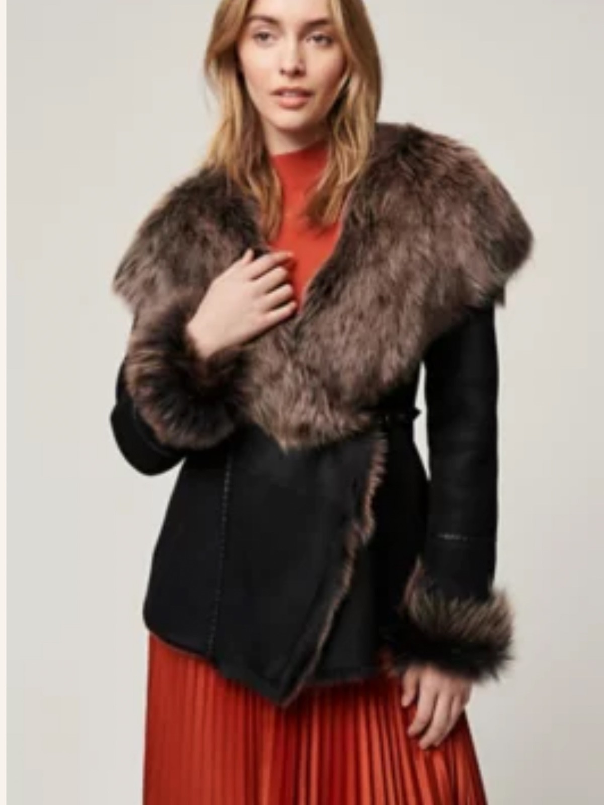 "NWT Overland® “Petra” Merino/Toscana Leather/Shearling Jacket, Wmns Size \"S\""