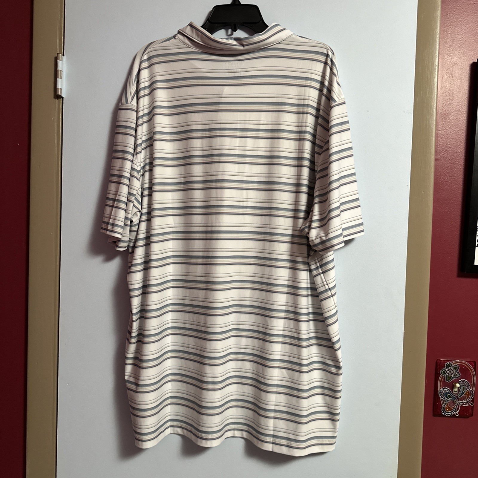 Ahead Performance Golf Polo Striped Pattern Embro… - image 7