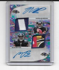 2019 SPECTRA MARQUISE BROWN MILES BOYKIN RC AUTO LOGO PATCH AUTOGRAPH 3/5 RAVENS