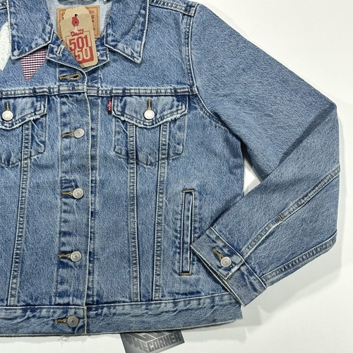 Levi’s Original Denim Trucker Jacket Field Notes Heart Patches 299450146 sz L - Picture 5 of 13