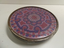 VINTAGE FOOTED STEEL FRAME POTTERY TILE TEA POT TEAPOT STAND TRIVET