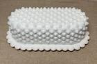 Fenton 1960s Vintage White Hobnail Milk Glass Covered Butter Dish W/ Lid 7.5 In