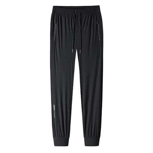 Pantalones largos de seda helada para hombre verano secado rápido sueltos pierna recta pantalones altos - Imagen 6 de 28