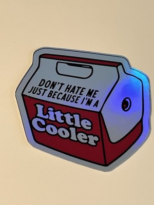 Don't Hate Me Little Cooler 3 Inch Funny Humor Holographic Waterproof Sticker
