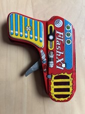 Vintage Shudo Flash X-1 Tin Lithographed Space Gun Made in JAPAN WORKS