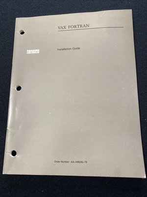 #ad Digital Equipment Corp VAX FORTRAN Installation Guide 1989 $19.99