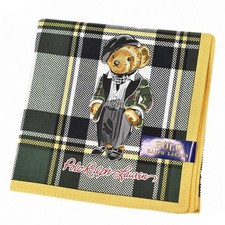 Ralph Lauren Polo bear Cotton scarf Handkerchief Traditional checkered cream/Jp