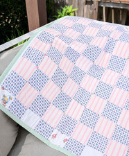 Patchwork Reversible Baby Quilt - 42 x 36 inches - Play Pad for Nursery