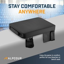 Alpcour Portable Extra Thick Heated Stadium Seat Cushion Bleacher - Black