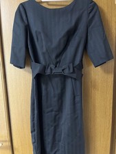 D&G Dolce & Gabbana S/S Wool Self-Belted Dress Black Silk Lining 38 DG0825132