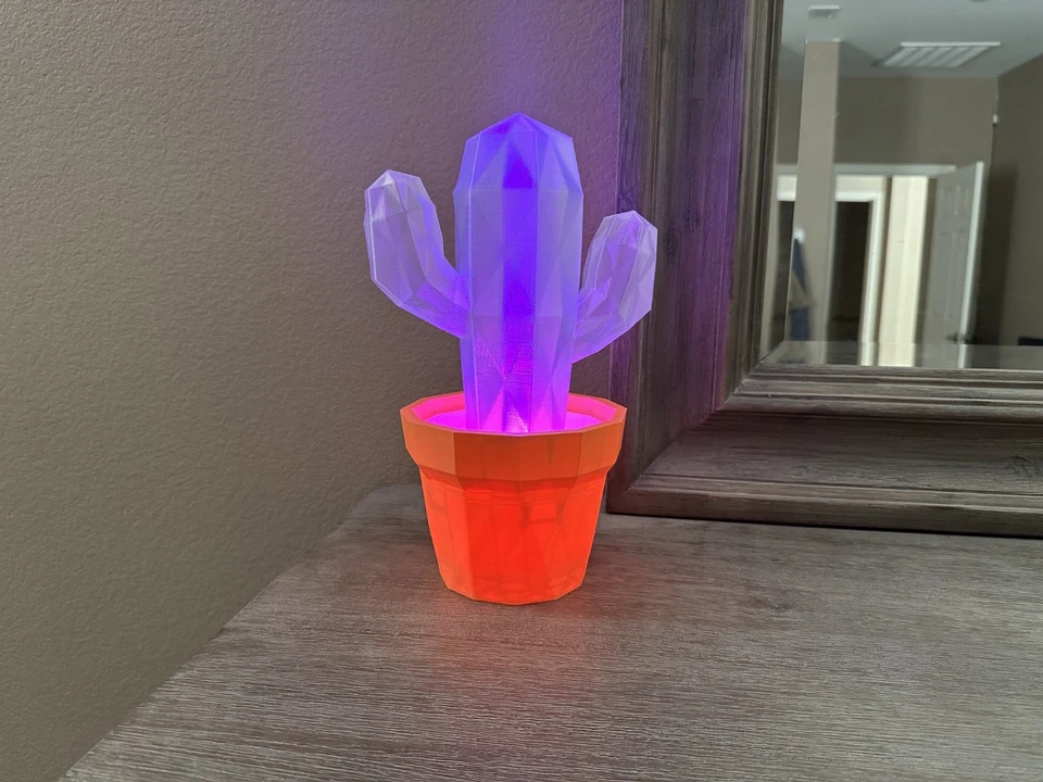 Lâmpada LED cacto com controle remoto, abajur de mesa (USB) - Imagem 2 de 4